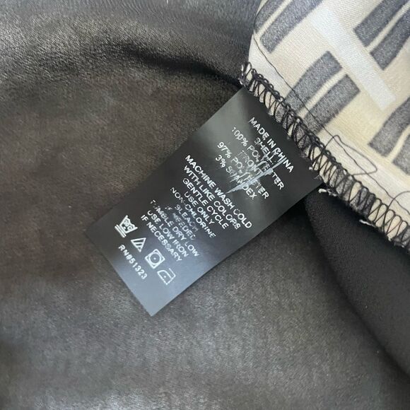 Vince Camuto black & cream patterned semi sheer SZ M - Picture 8 of 9